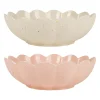 Coupes x2 en grès rose et écru moucheté d28cm - Aurore
