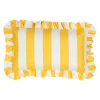 Coussin à volants en tissu rayé jaune 50x30cm - Palma