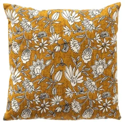Coussin carré en coton moutarde 45x45cm - Judith