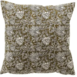 Coussin carré en coton vert 45x45cm - Joelle