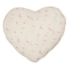 Coussin cœur en coton beige 40x35cm - Lucile