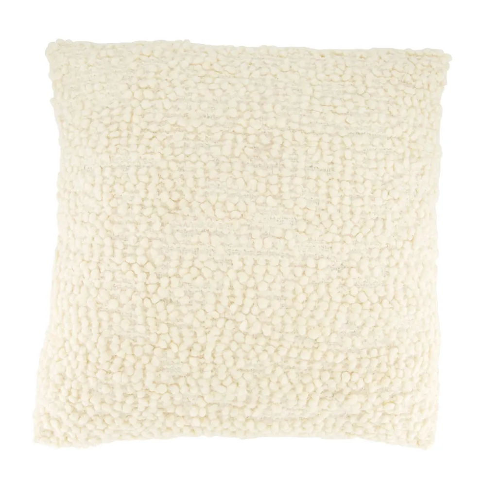 Coussin en tissu bouclette crème 45x45cm