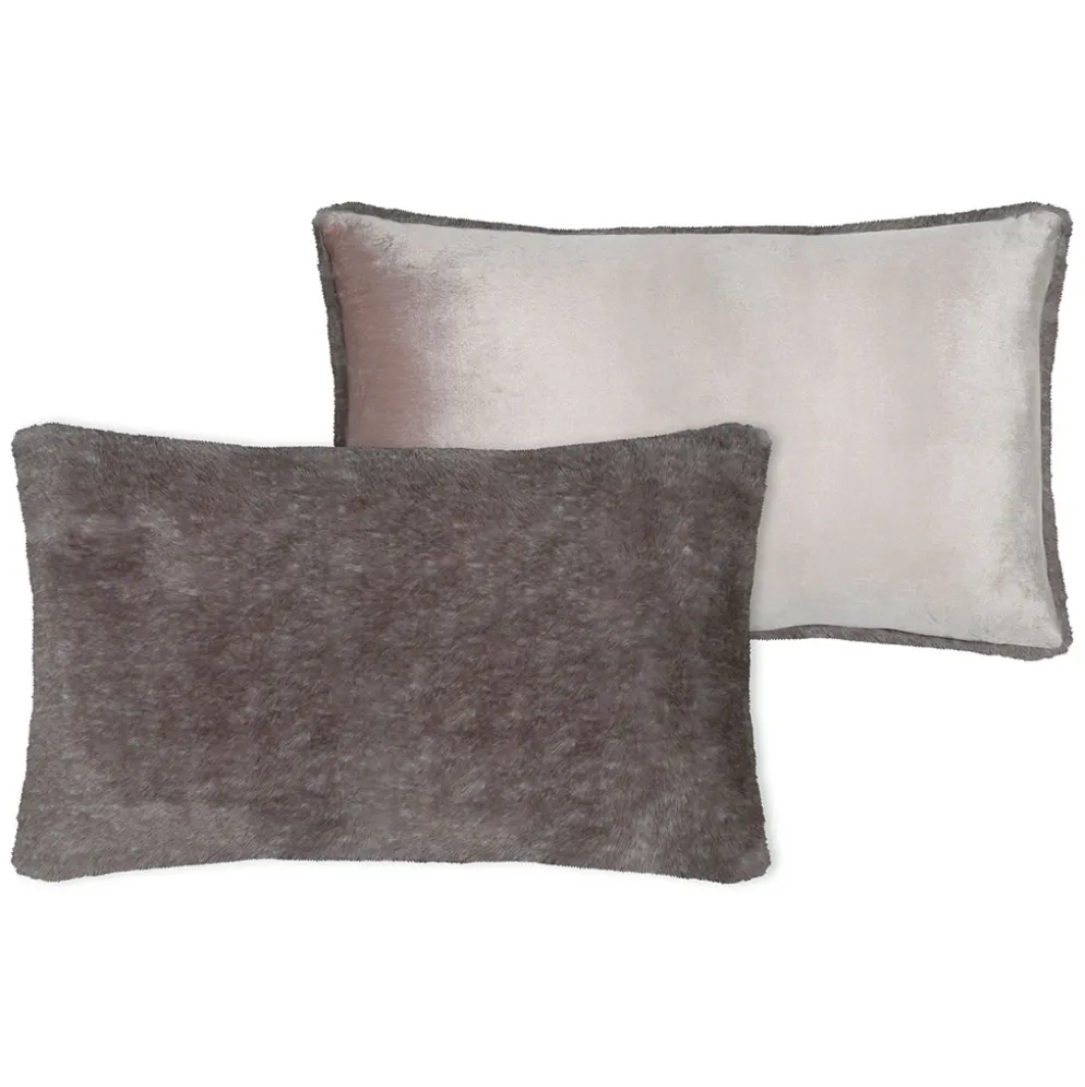 Coussin en tissu taupe 50x80cm - Harlow