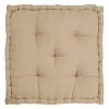 Coussin matelas chambray beige en coton