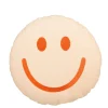 Coussin Smiley en coton pêche d45cm