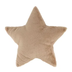 Coussin étoile en tissu beige 45x45cm