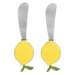 Couteau à beurre citron (x2) en inox jaune