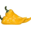 Déco piment en porcelaine jaune