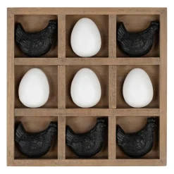 Déco tic tac toe poule et œuf noir et blanc - Campagne