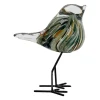 Deco moineau en verre émeraude et doré - Serin
