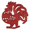 Dessous de plat coq en fonte rouge - Basse-Cour