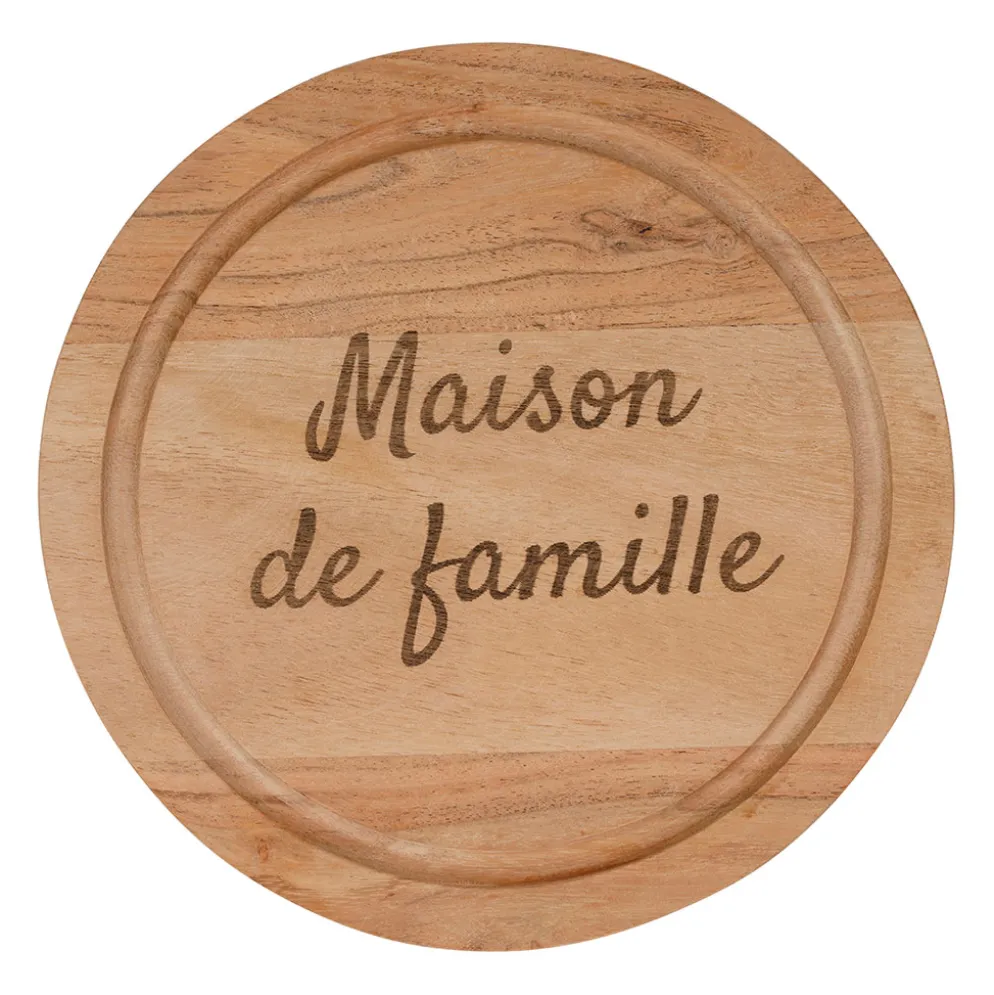 Dessous de plat "Maison de famille" en acacia d20cm - Dalbert