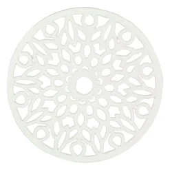Dessous de plat rosace en fonte blanc cassé D20cm - Rhodonea
