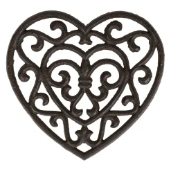 Dessous plat en fonte coeur brun - rhodonea