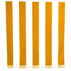 Drap de plage en coton rayé ocre et blanc 90x170cm - Porto