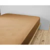 Drap housse camel en gaze de coton 160x200cm - Gaia