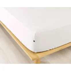 Drap housse en flanelle de coton neige 140x190cm - Candice