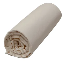 Drap housse en percale de coton beige 160x200cm - Venezia