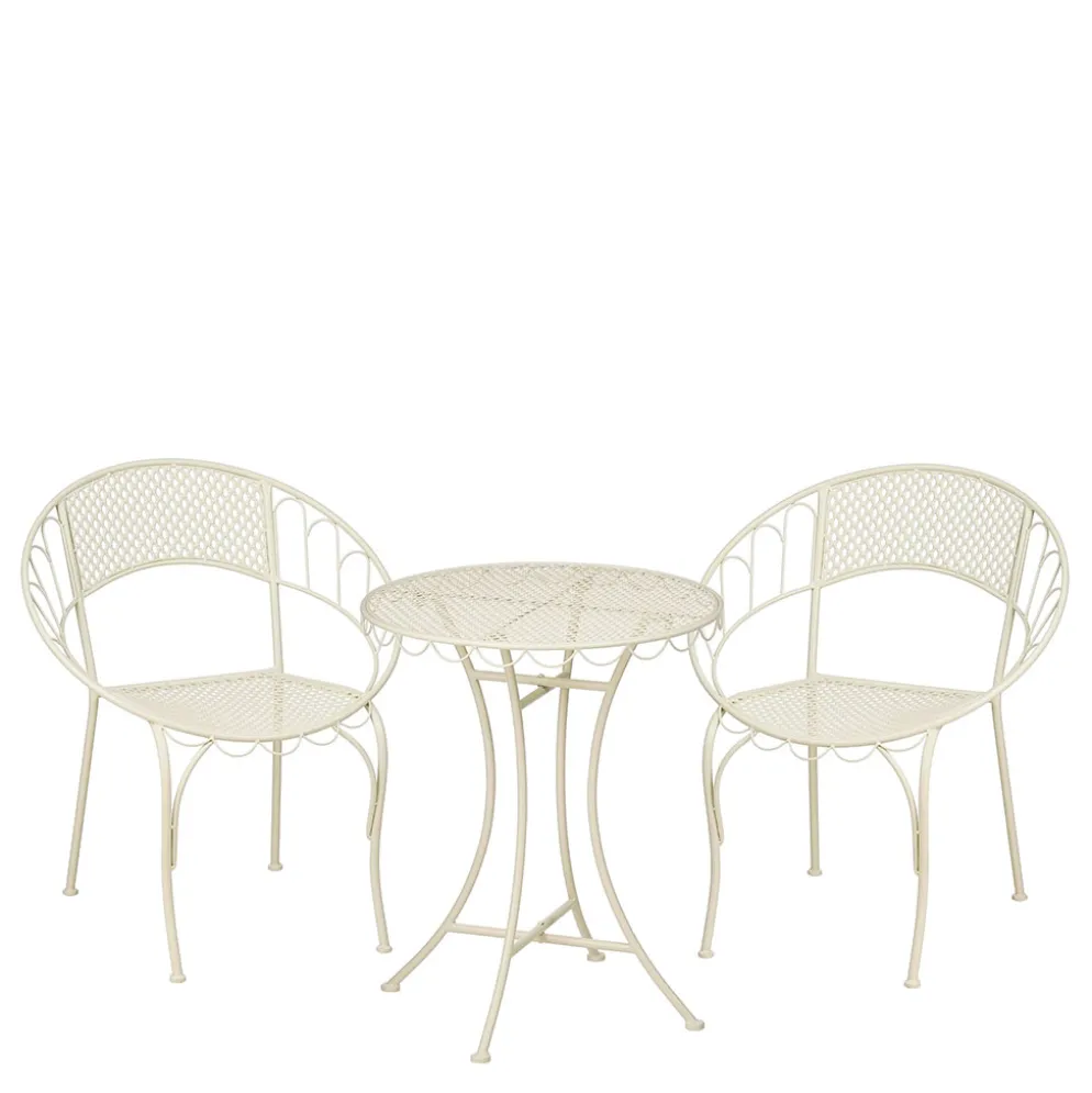 Ensemble table et chaises de jardin en fer blanc - Marseille