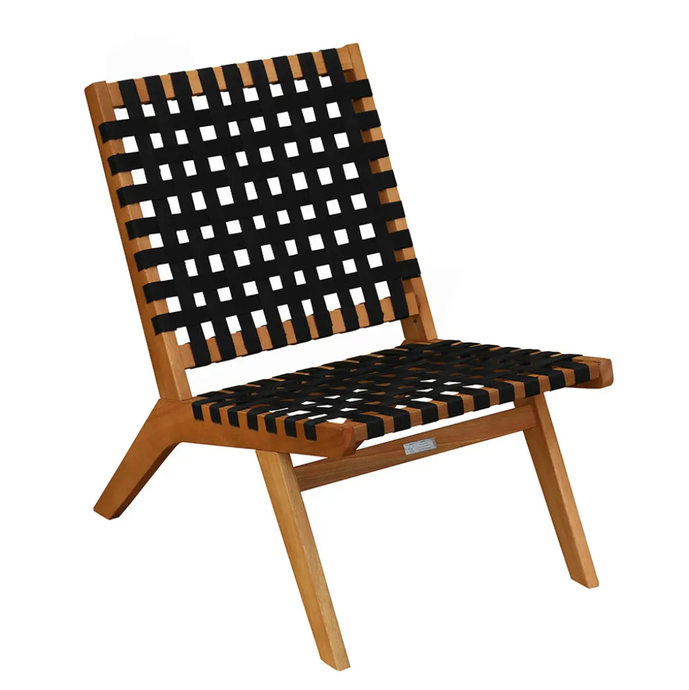 Fauteuil d'extérieur en bois d'eucalyptus noir - Bondy