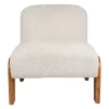 Fauteuil en bois d'hévéa et tissu écru - Element