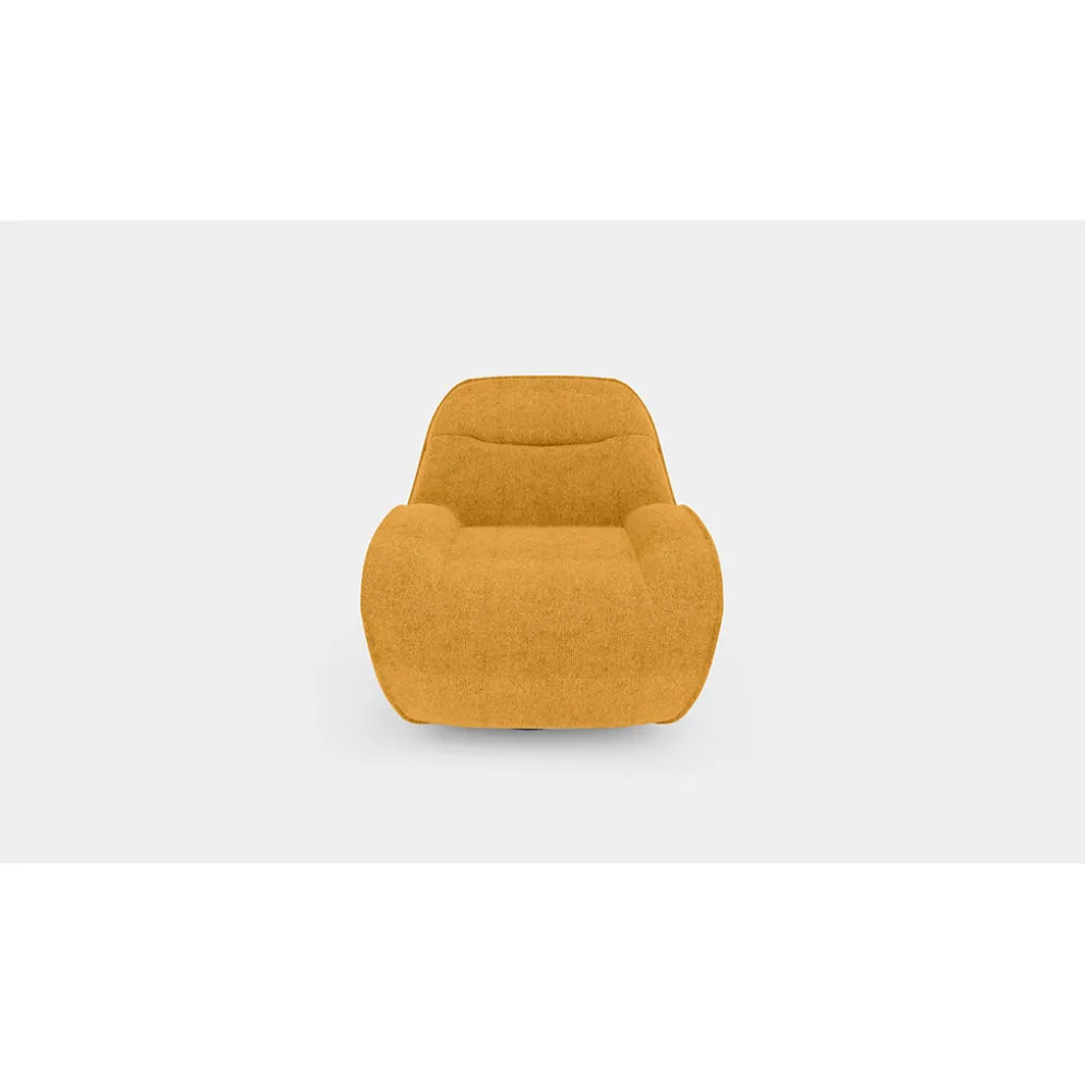 Fauteuil Korgan - Tissu Texturé - Crown Jaune moutarde