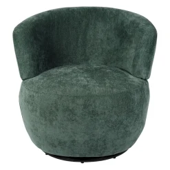 Fauteuil pivotant en tissu émeraude - Zeline