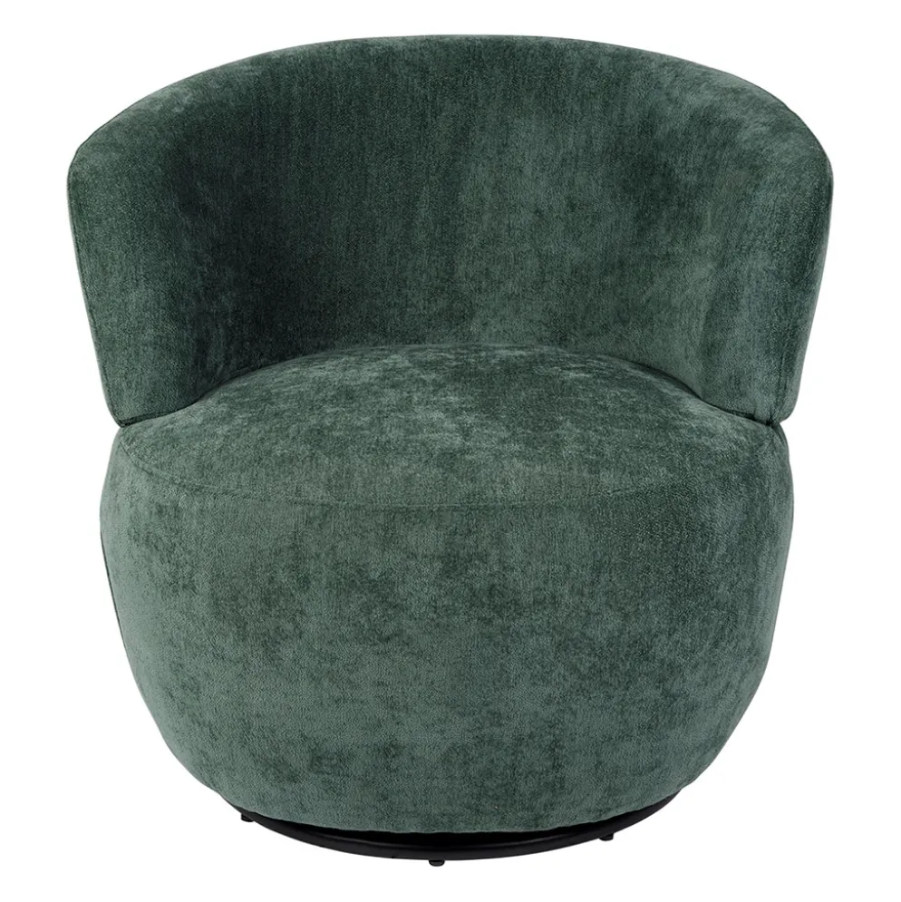 Fauteuil pivotant en tissu émeraude - Zeline