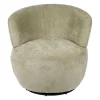Fauteuil pivotant en tissu vert d'eau - Zeline