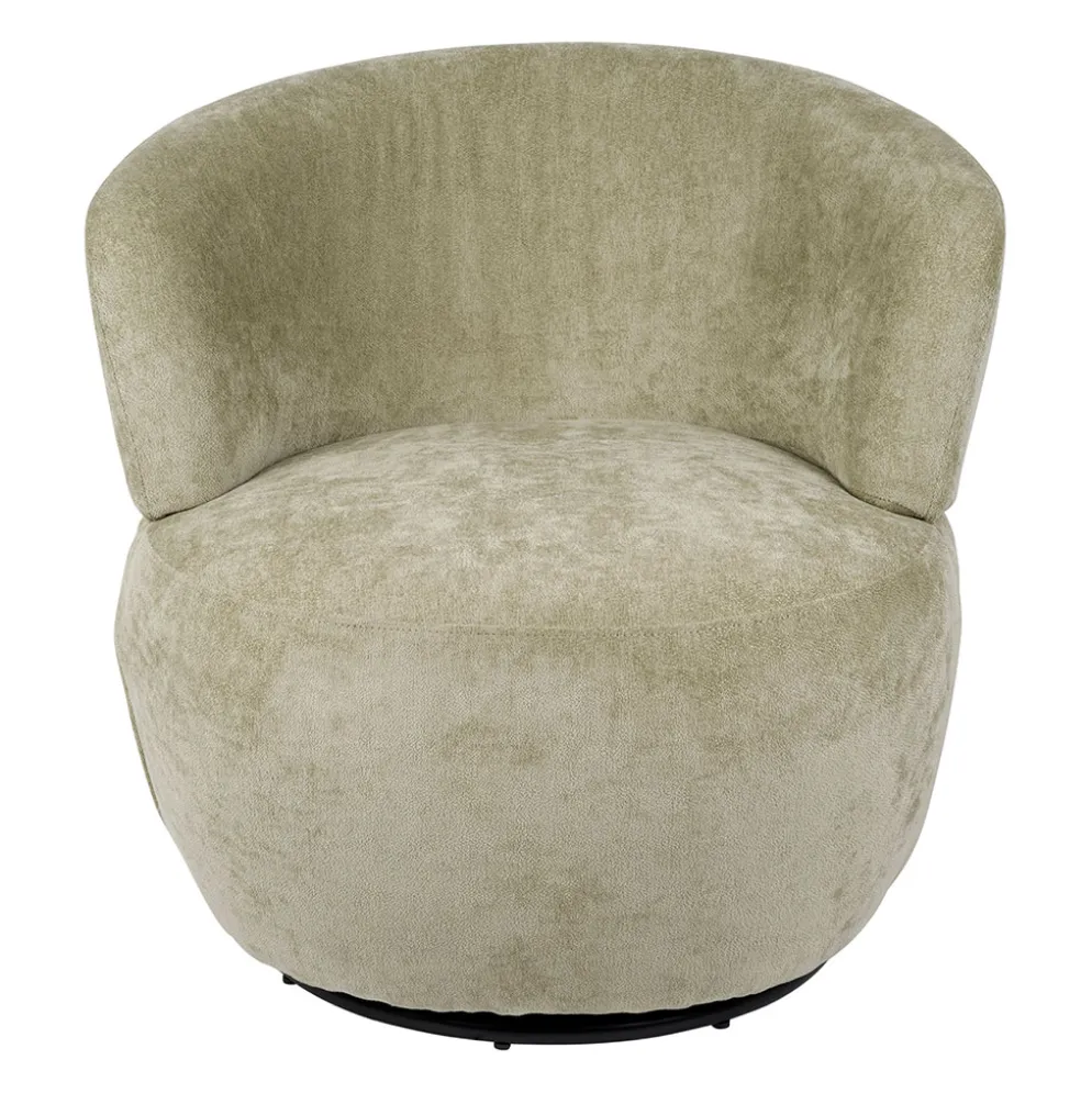 Fauteuil pivotant en tissu vert d'eau - Zeline