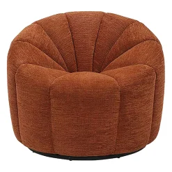 Fauteuil pivotant en tissu terracotta - Kelvin