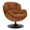 Fauteuil pivotant en tissu camel - Volda