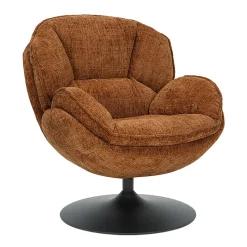 Fauteuil pivotant en tissu camel - Volda