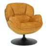 Fauteuil pivotant en tissu jaune - Volda