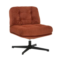 Fauteuil pivotant en velours côtelé terracotta - Karo