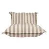 Fauteuil pouf d'extérieur en tissu rayé beige et écru 110xh70cm - Sola