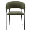 Fauteuil repas en tissu et fer kaki - Wilona