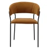 Fauteuil repas en tissu et fer ocre - Wilona