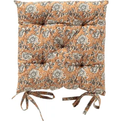 Galette de chaise carrée en coton corail 40x40cm - Julita
