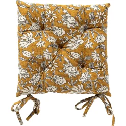 Galette de chaise carrée en coton gris 40x40cm - Judith