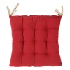 Galette de chaise carrée mami rouge en coton