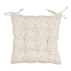 Galette de chaise en coton beige 40x40cm - Lucile