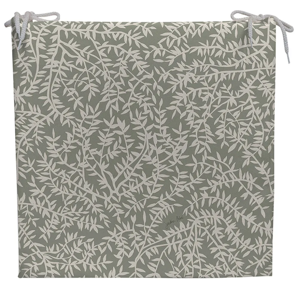 Galette de chaise extérieure en coton vert 40x40cm - Cueillette