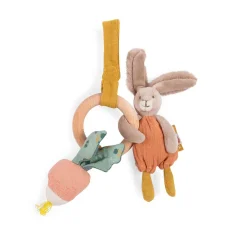 Hochet avec anneau en bois - Trois petits lapins