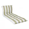 Housse bain de soleil rayé lin et blanc 70x190cm - Riviera