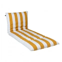 Housse de bain soleil rayé ocre et blanc 70x190cm - Riviera