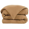 Housse de couette camel en gaze de coton 260x240cm - Gaia