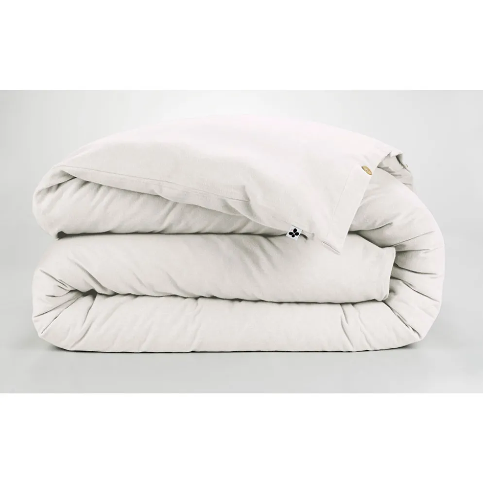 Housse de couette en flanelle de coton neige 260x240cm - Candice