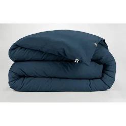 Housse de couette en flanelle de coton bleu nuit 260x240cm - Candice