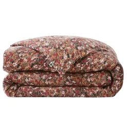 Housse de couette en gaze de coton imprimée camel 260x240cm - Capucine